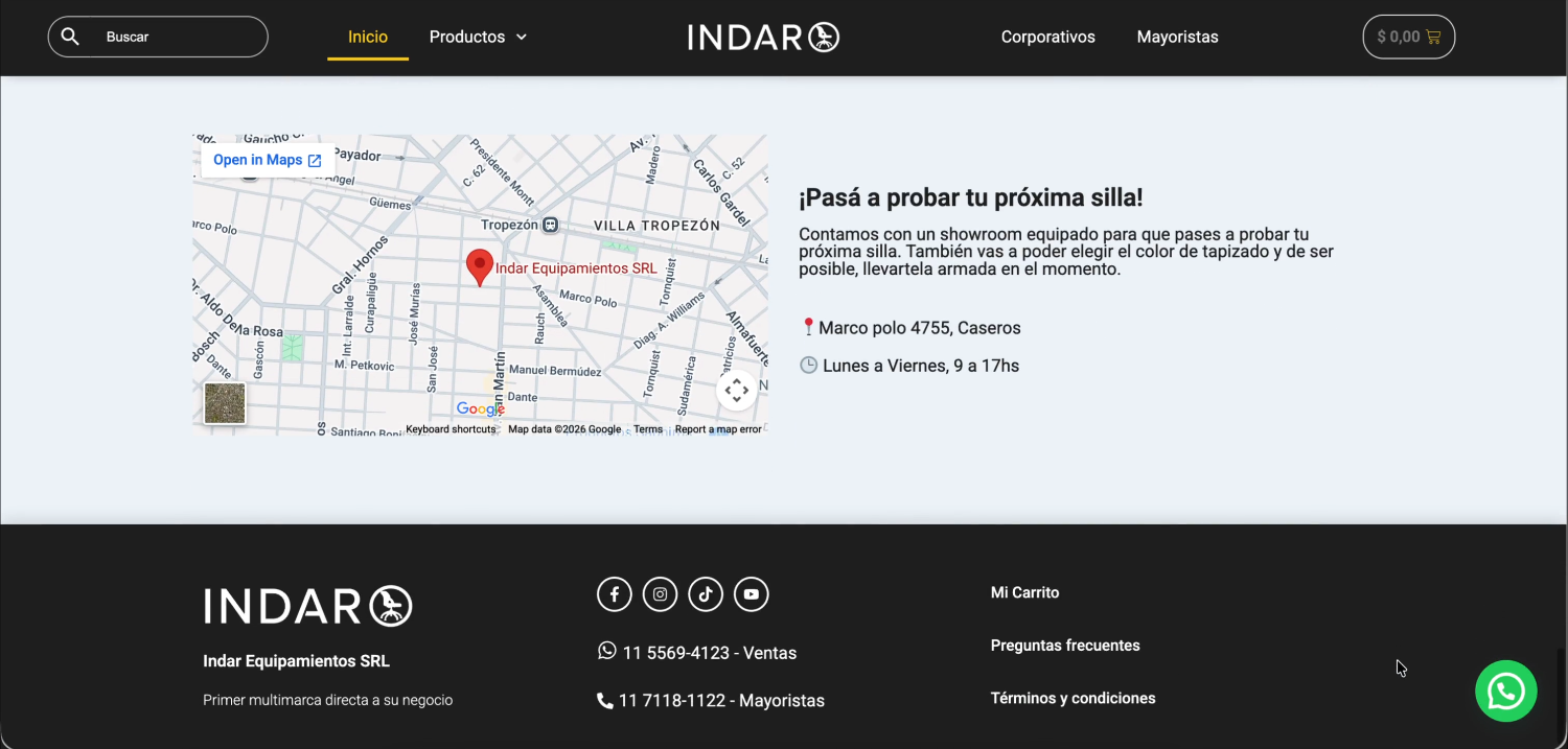 Showroom map and hours