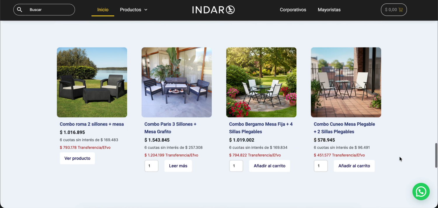 Garden combos as a plain product grid