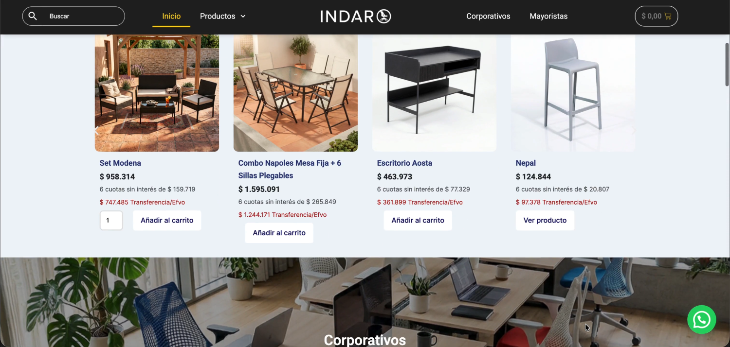 Nuevos ingresos feed on the old home page