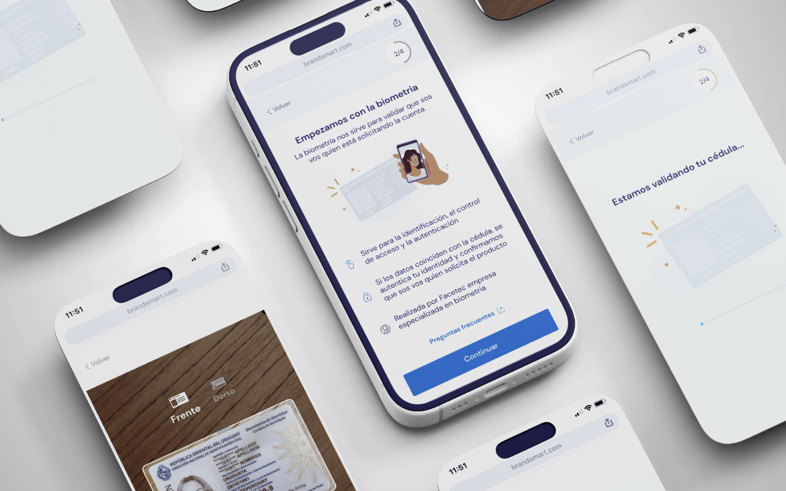 Biometric onboarding screens on mobile