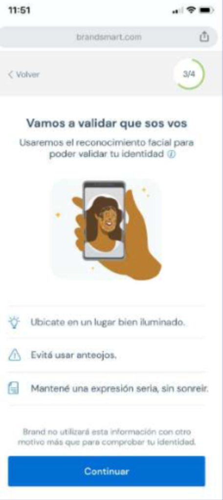 Vamos a validar que sos vos — what the face match is for
