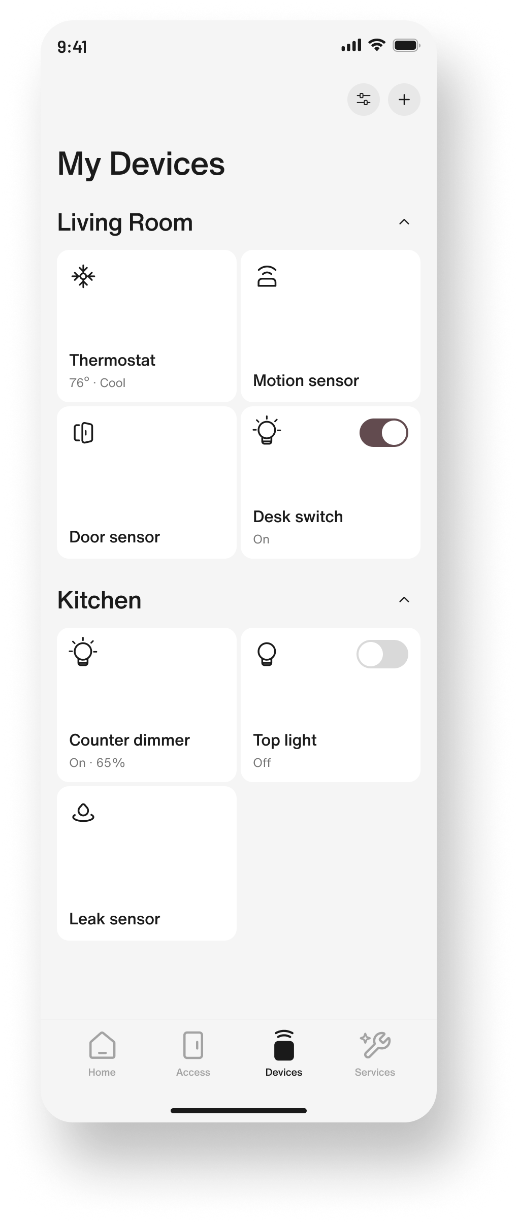 App — my devices