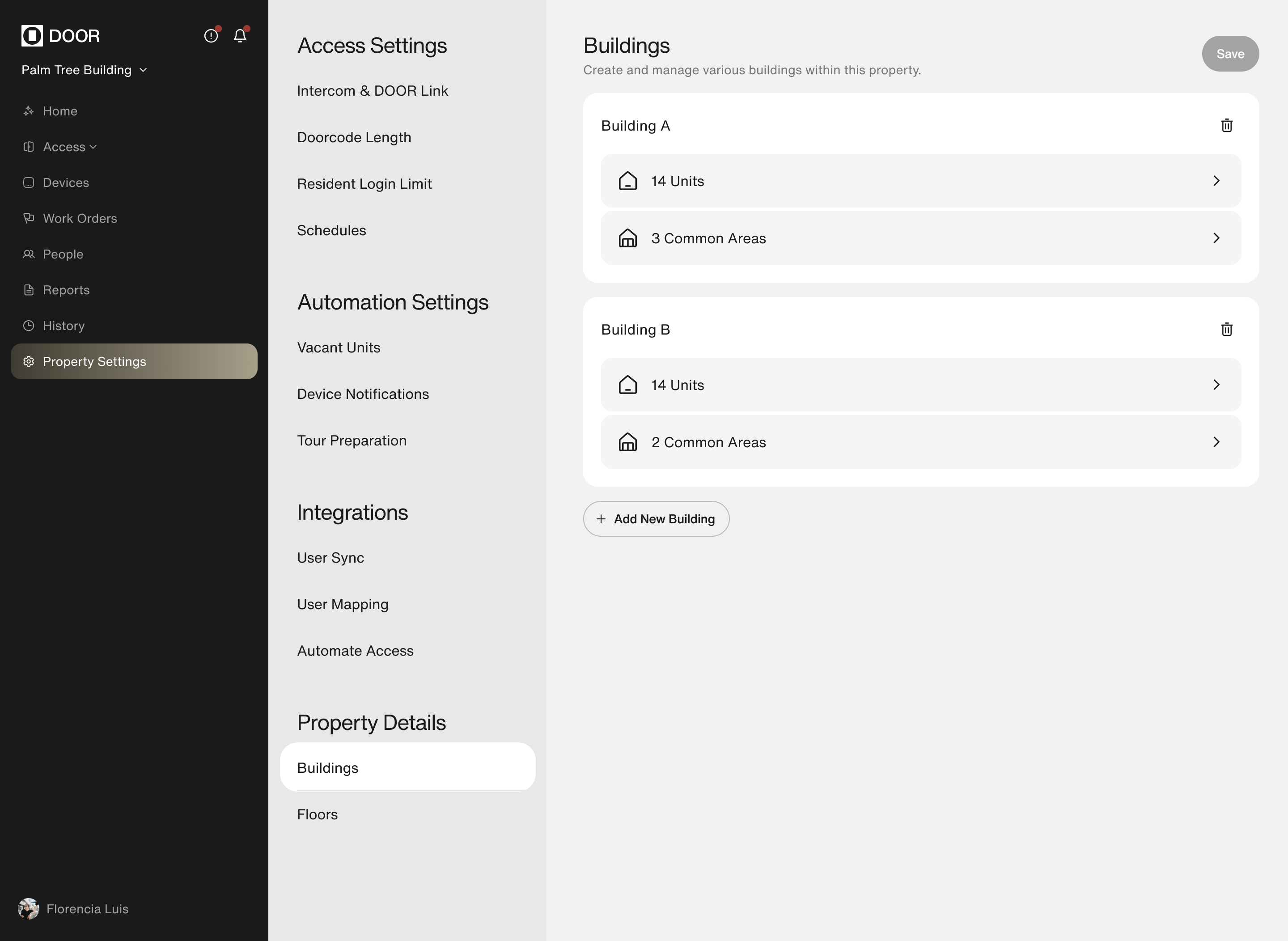 DOOR OS — property settings