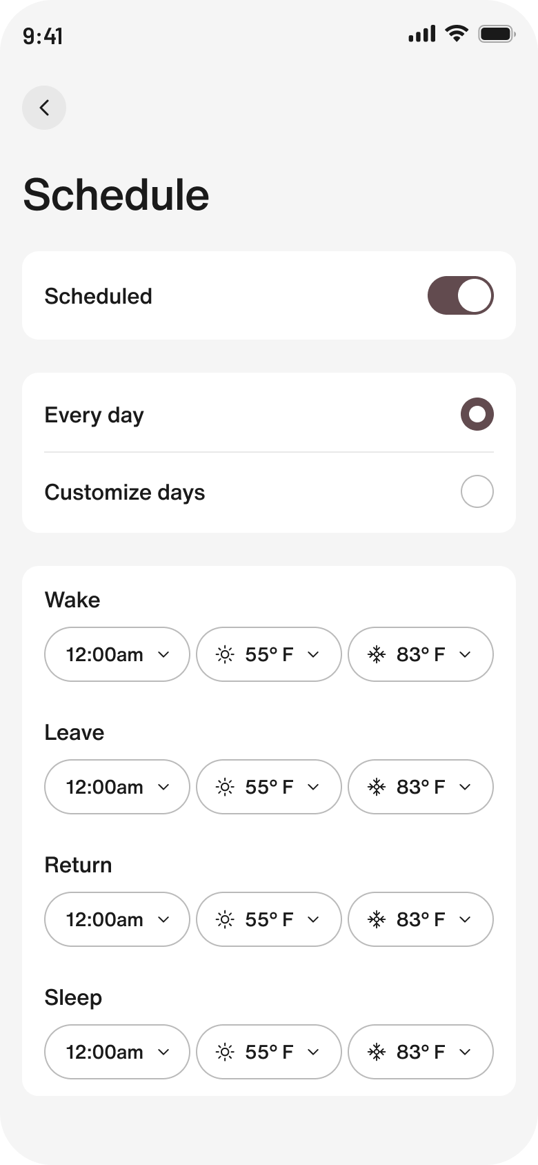 App — schedule